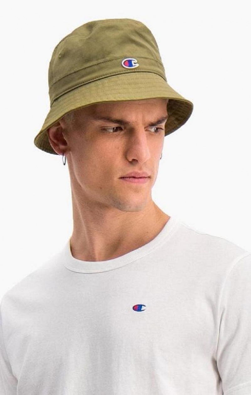 Chapeaux Champion C Logo Patch Bucket Hat Homme Vert Olive Vert | 6419-LXRBA