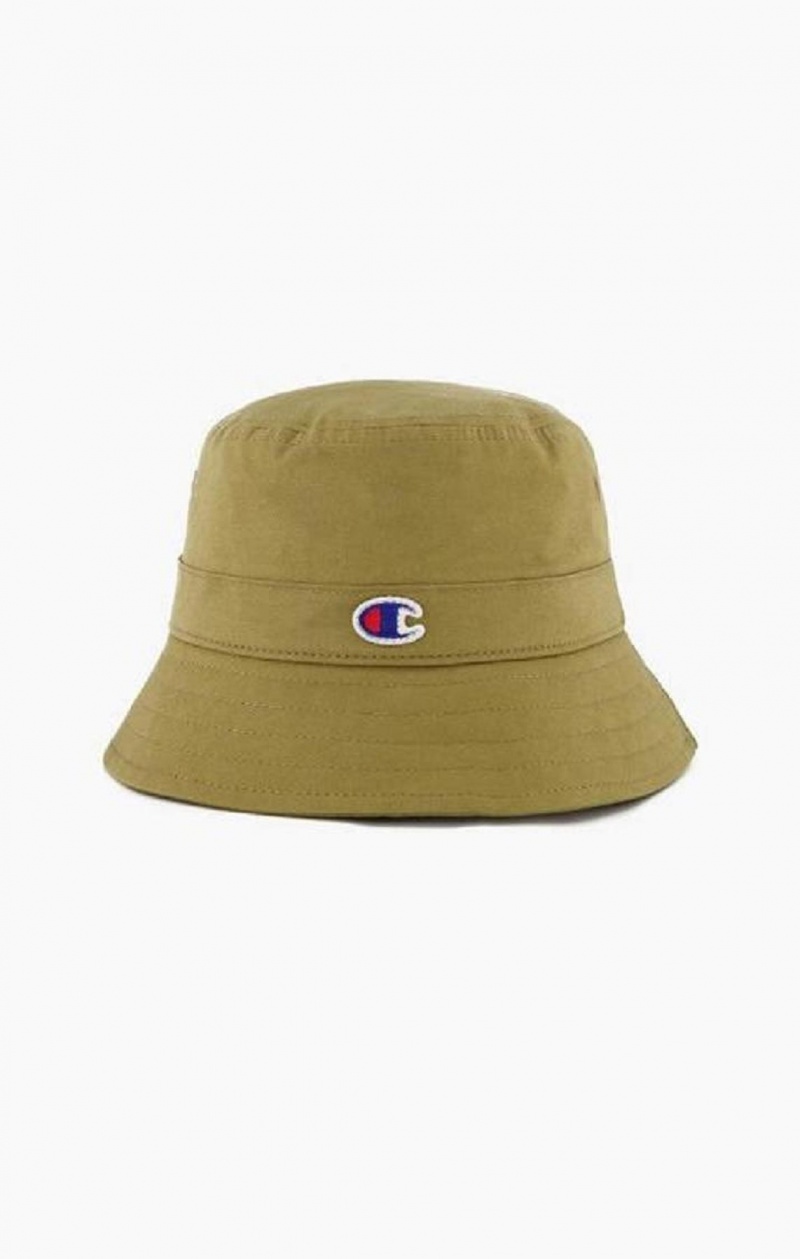 Chapeaux Champion C Logo Patch Bucket Hat Femme Vert Olive Vert | 5470-PHFSL