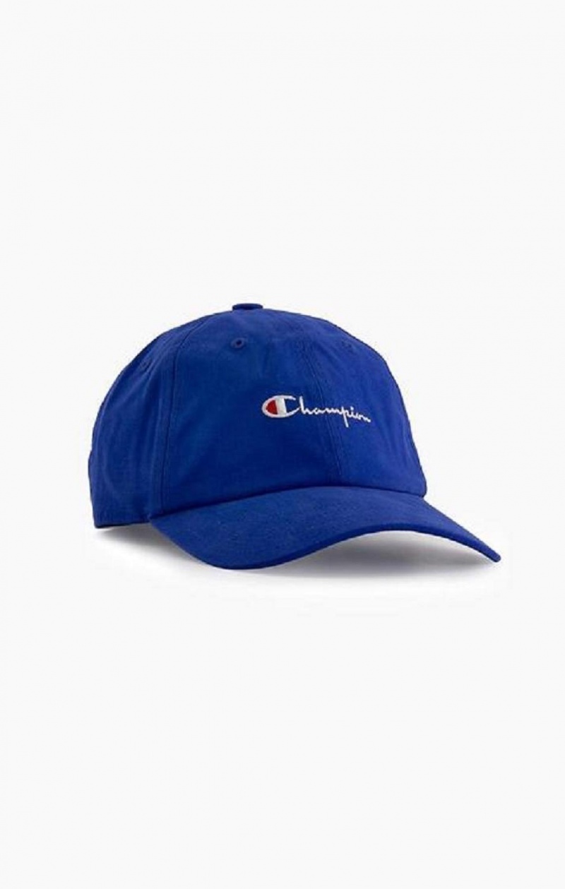 Chapeaux Champion Classiche Script Logo Baseball Cap Homme Bleu | 4678-ONRTU