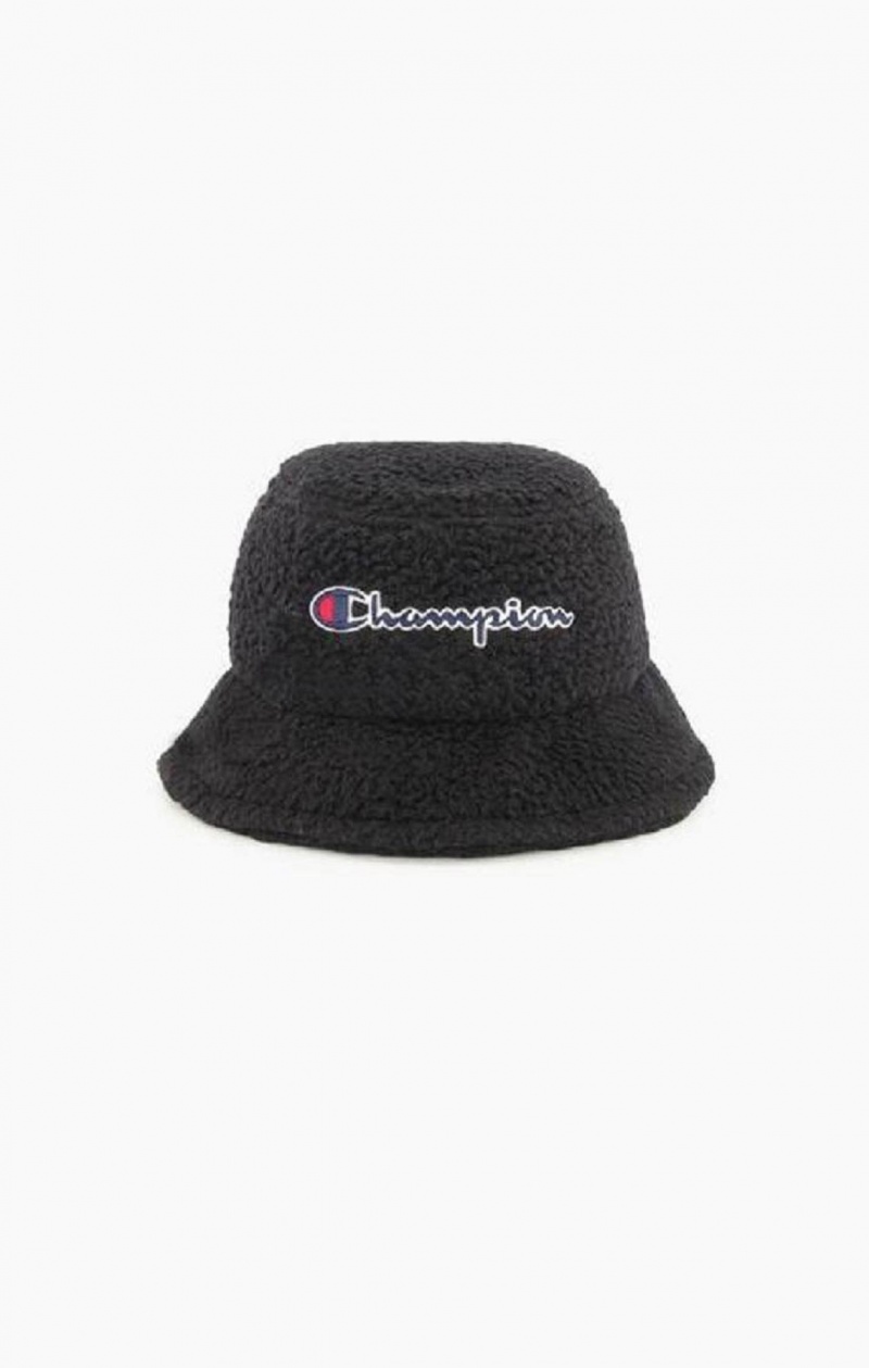 Chapeaux Champion Embroidered Script Logo Bucket Hat Femme Noir | 9254-ZBUPV