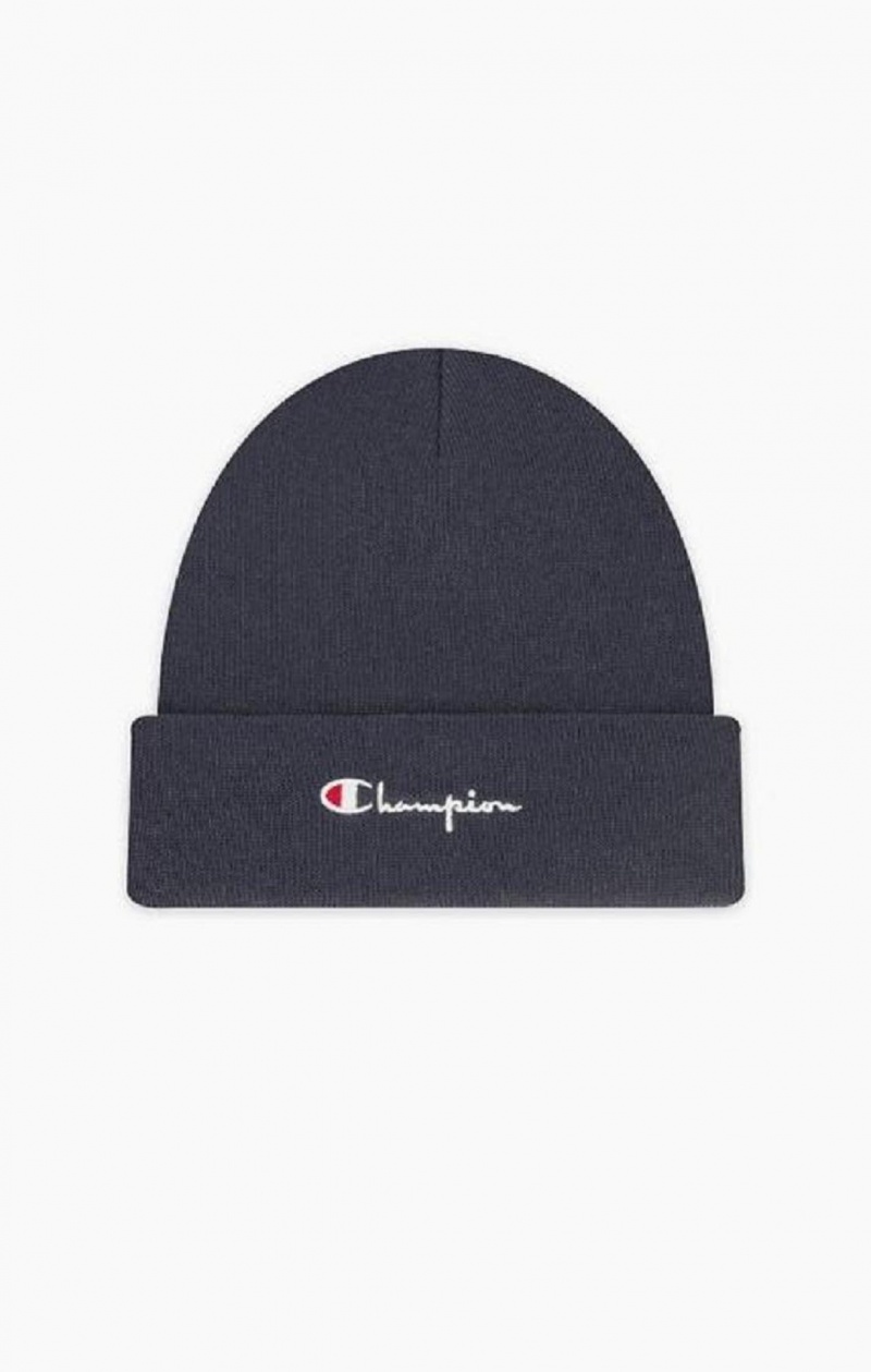 Chapeaux Champion Script Logo Recycled Yarn Beanie Hat Homme Turquoise Foncé | 3042-ATOPD