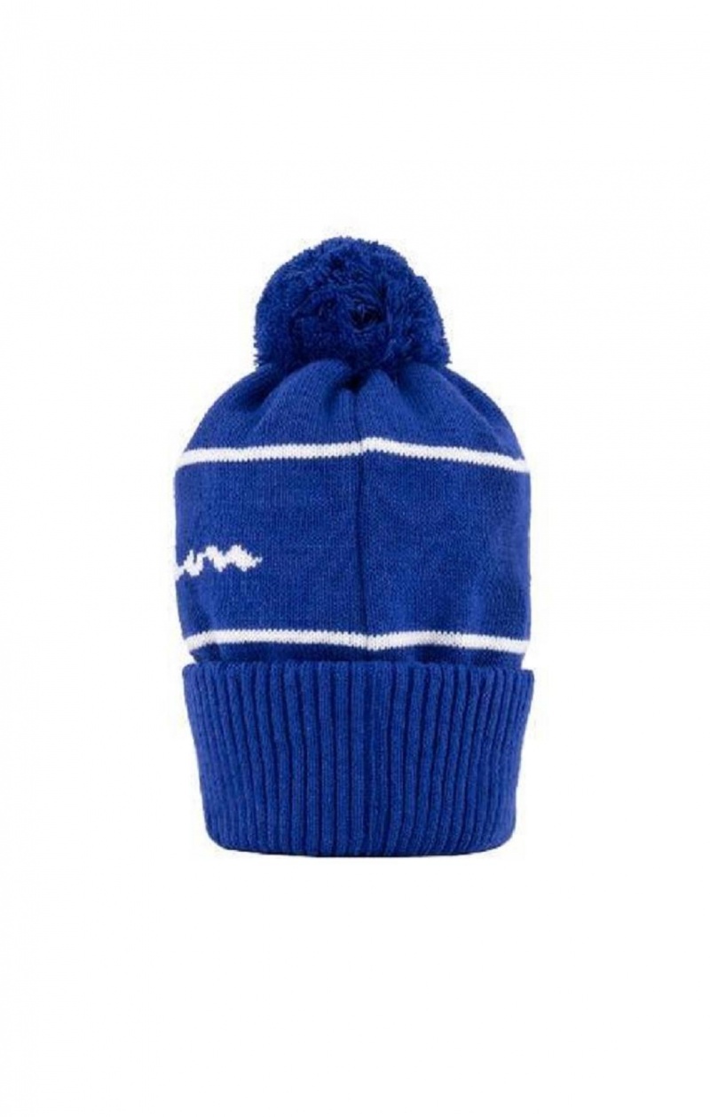 Chapeaux Champion Script Logo Stripe Bobble Beanie Hat Homme Bleu | 0185-TLPKD