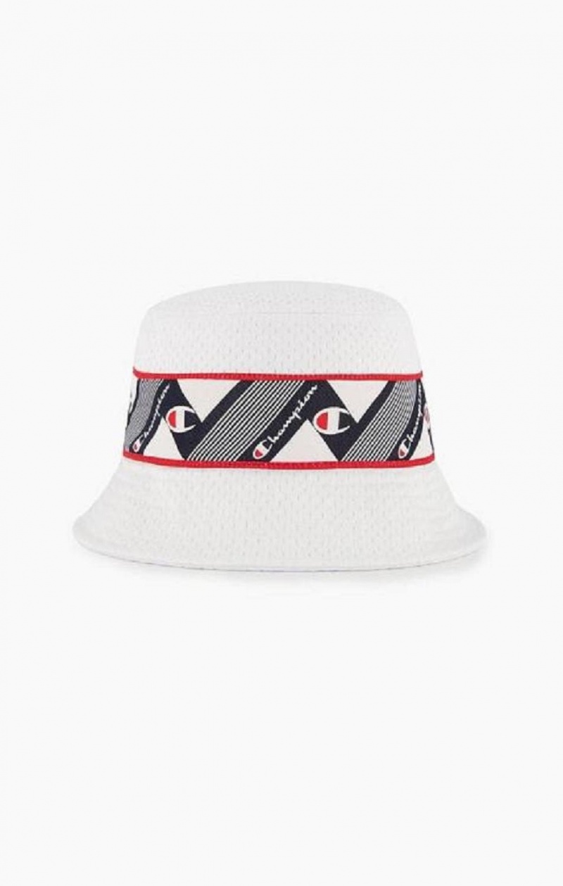 Chapeaux Champion Zig Zag Logo Tape Bucket Hat Femme Blanche | 0953-EMYIP