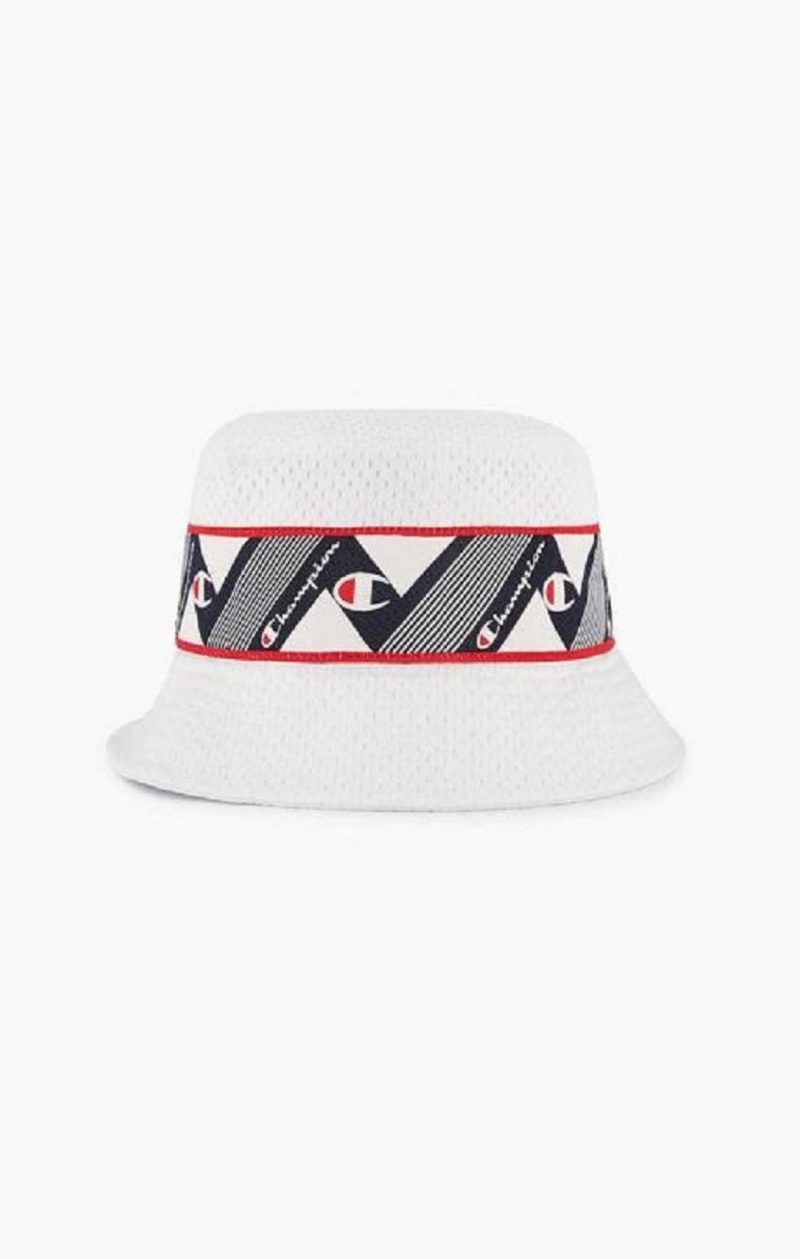 Chapeaux Champion Zig Zag Logo Tape Bucket Hat Femme Blanche | 0953-EMYIP