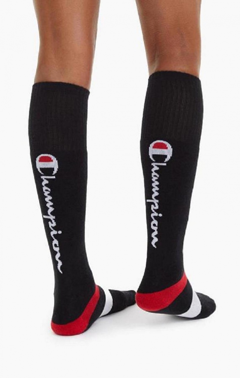 Chaussette Champion Knee-High Script Logo Tube Socks Homme Noir | 3967-YNAGZ