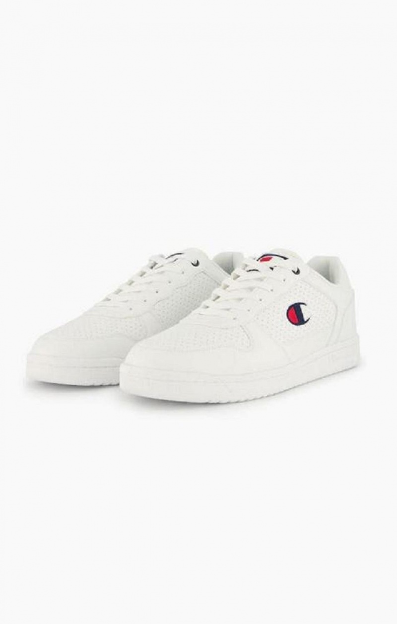 Chaussures de Sport Champion Chicago Faux Cuir Trainers Homme Blanche | 3791-WCHDK