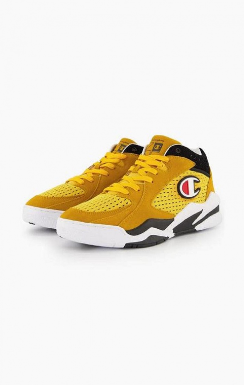 Chaussures de Sport Champion Daim and Mesh Zone Mid Trainers Homme Doré | 8196-FSNTL