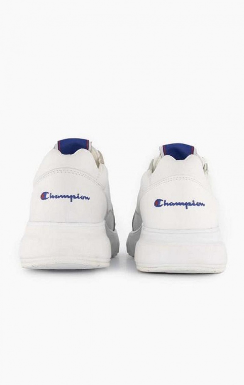 Chaussures de Sport Champion Embroidered Logo Cuir Trainers Femme Blanche | 0234-BTGJR