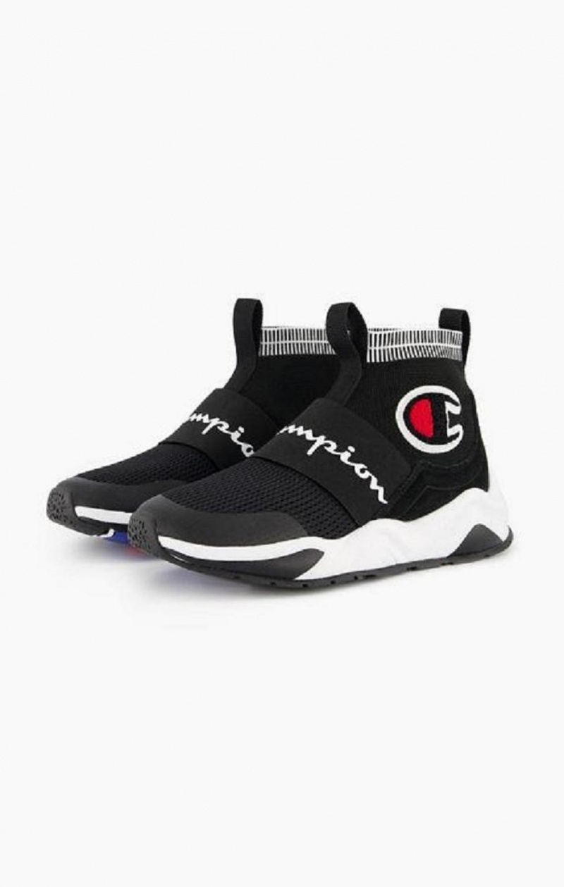 Chaussures de Sport Champion Rally C Logo Sock Runner Trainers Homme Noir | 7841-AXPDY