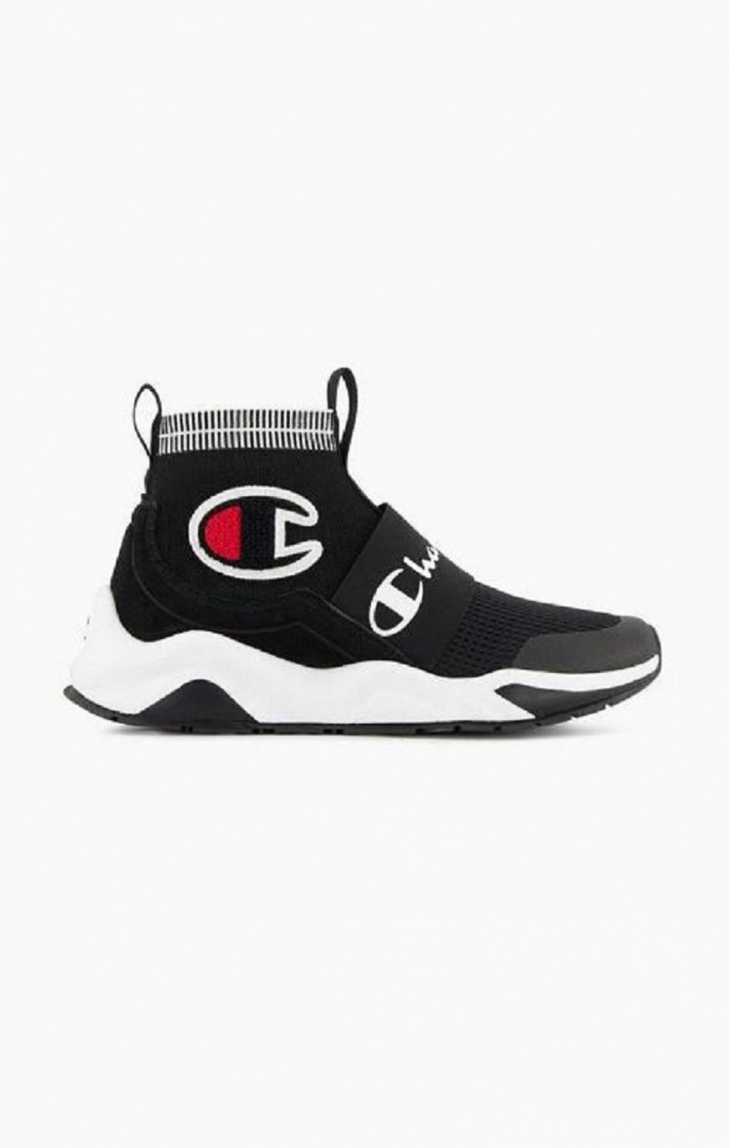 Chaussures de Sport Champion Rally C Logo Sock Runner Trainers Homme Noir | 7841-AXPDY