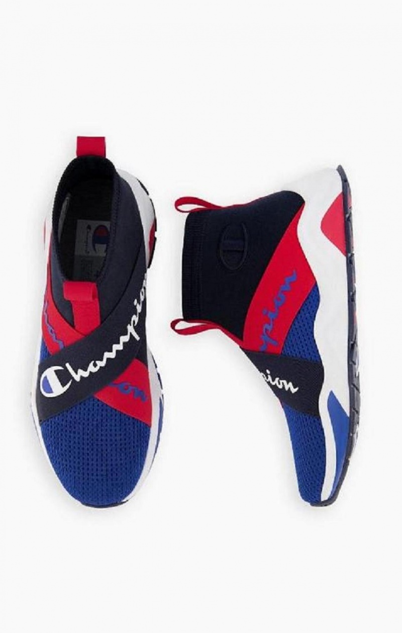 Chaussures de Sport Champion Rally Cross Brides Sock Runner Trainers Homme Bleu | 2376-HQJIY