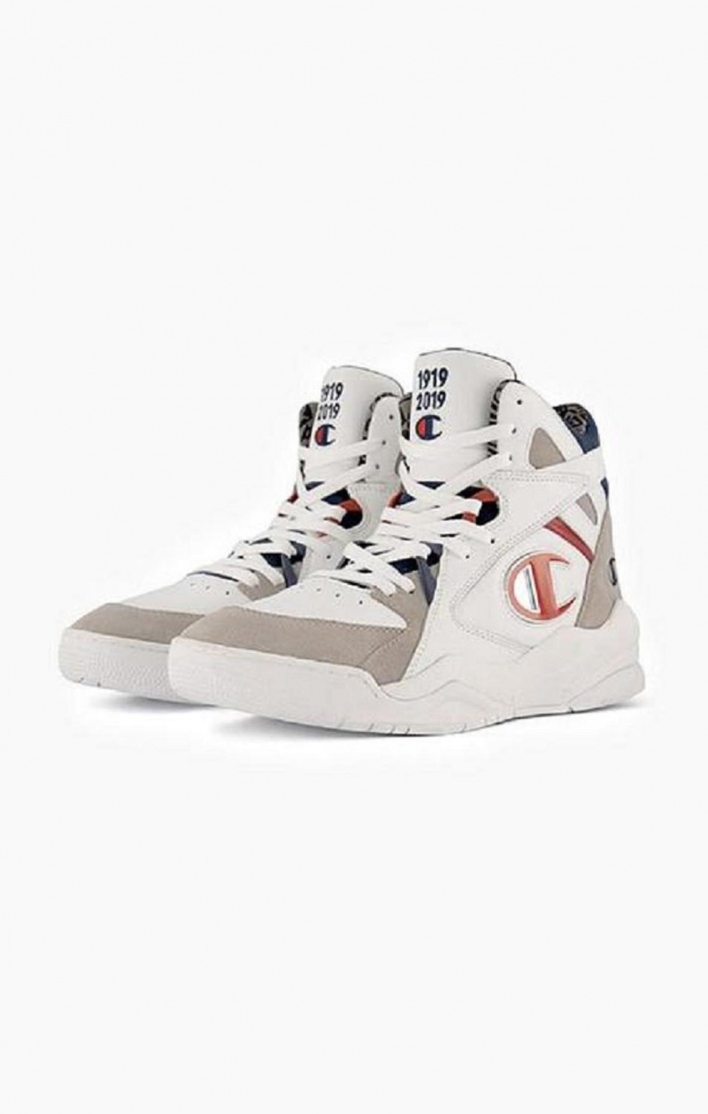 Chaussures de Sport Champion Zone High Top - Century Edition Trainers Homme Blanche | 9473-PSROF