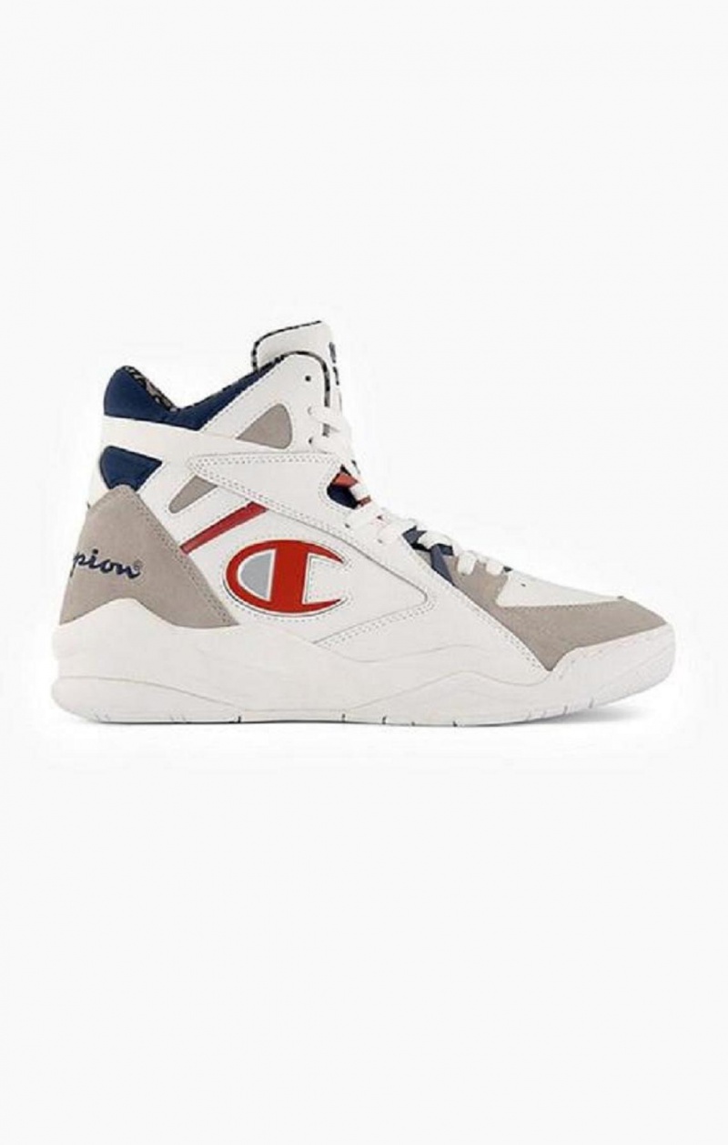 Chaussures de Sport Champion Zone High Top - Century Edition Trainers Homme Blanche | 9473-PSROF