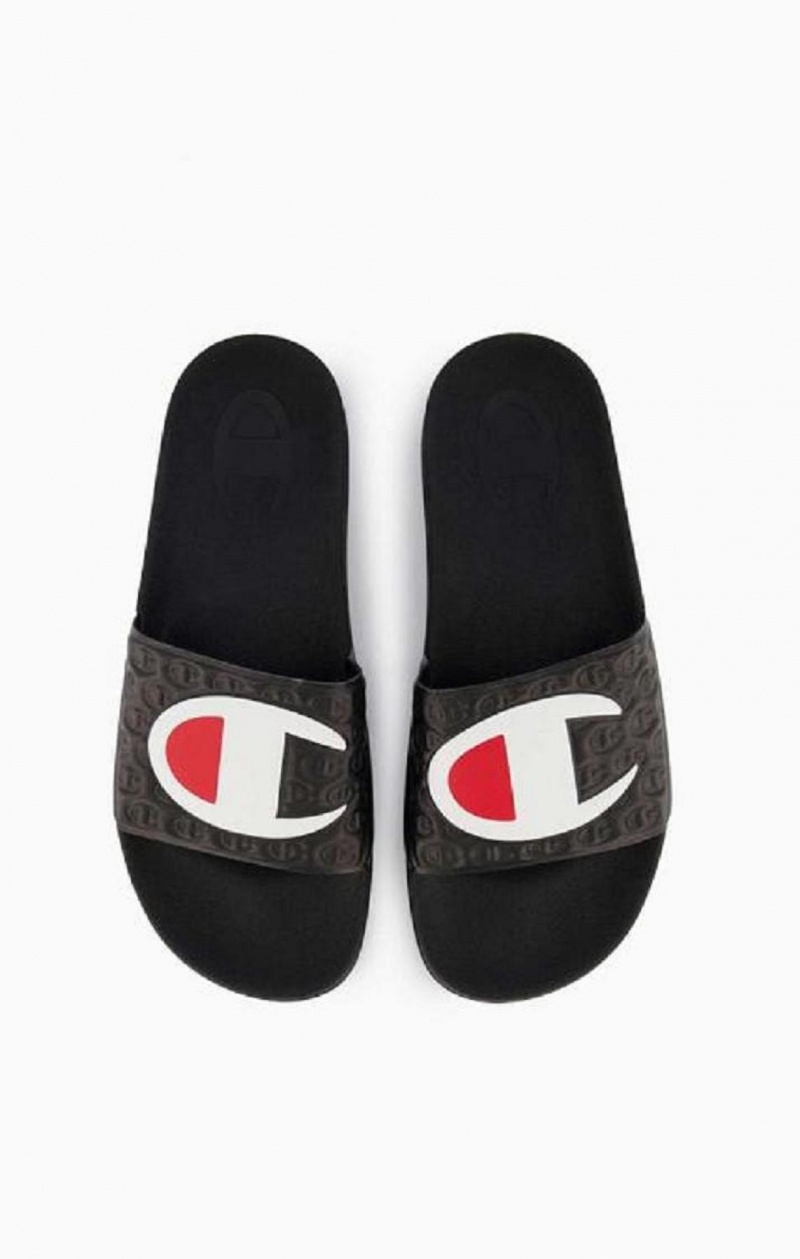 Claquette Champion C Patch Pool Slides Homme Noir | 6785-PLBGC