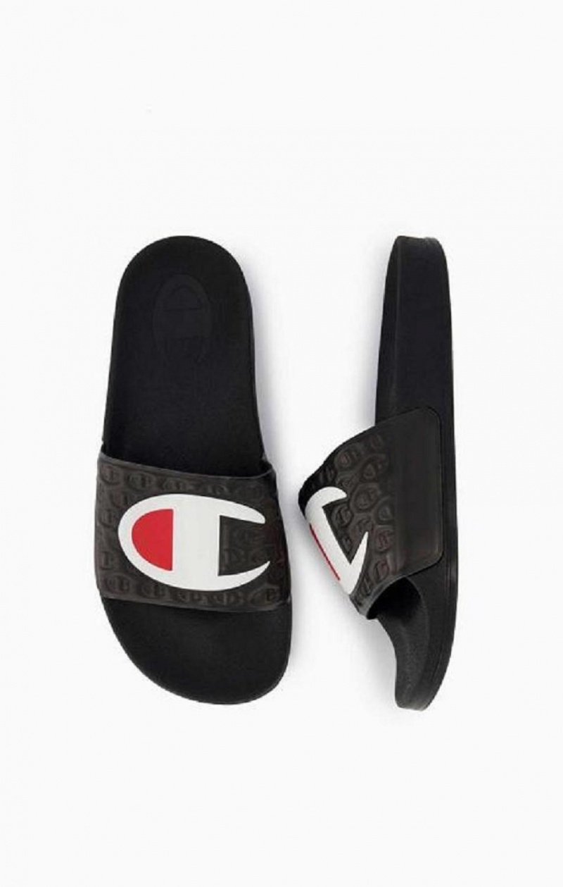 Claquette Champion C Patch Pool Slides Homme Noir | 6785-PLBGC