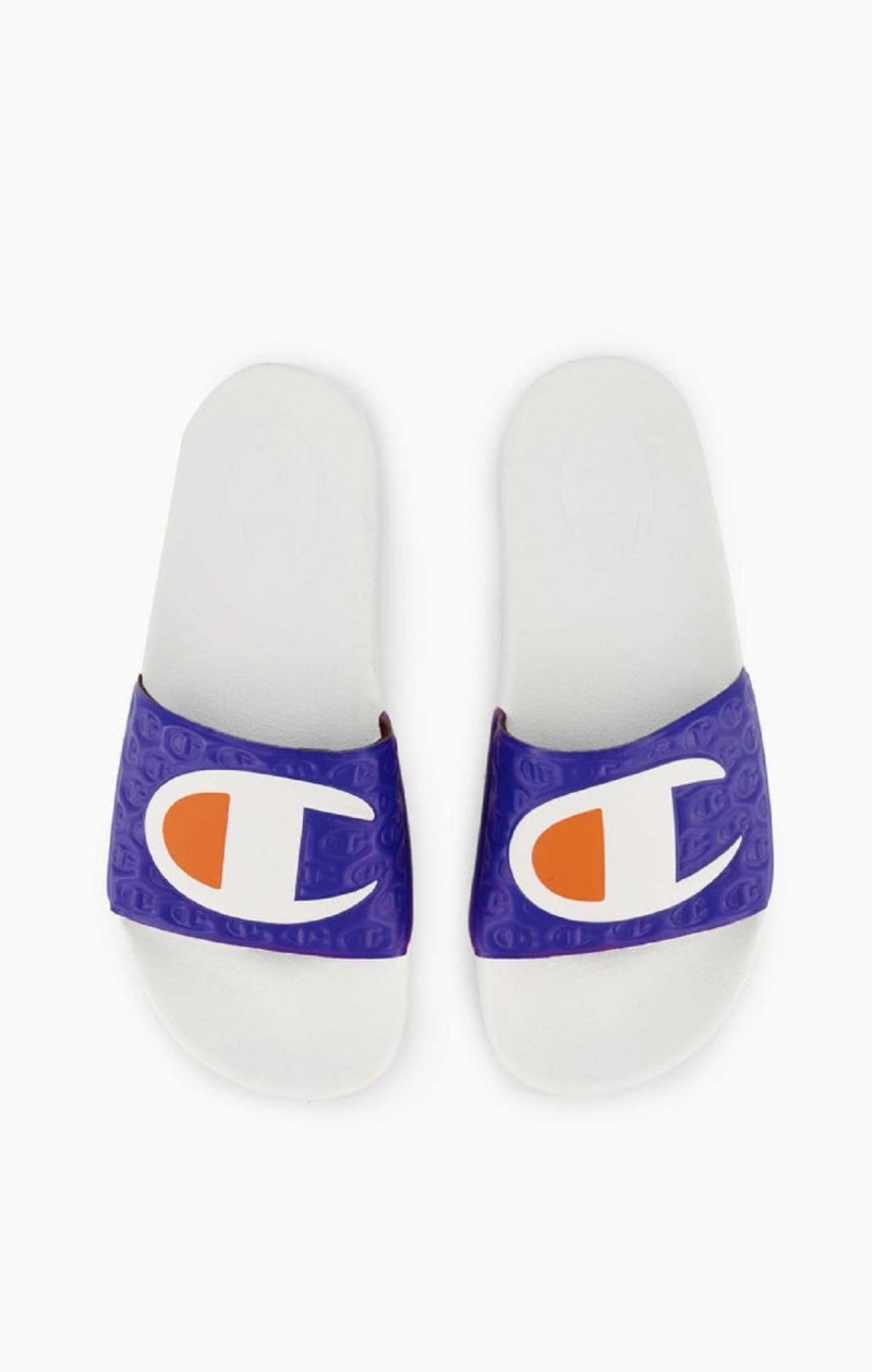 Claquette Champion C Patch Pool Slides Homme Blanche | 8160-UYQDR