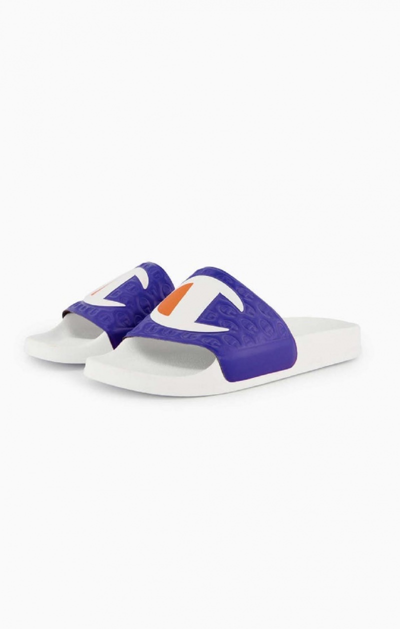 Claquette Champion C Patch Pool Slides Homme Blanche | 8160-UYQDR