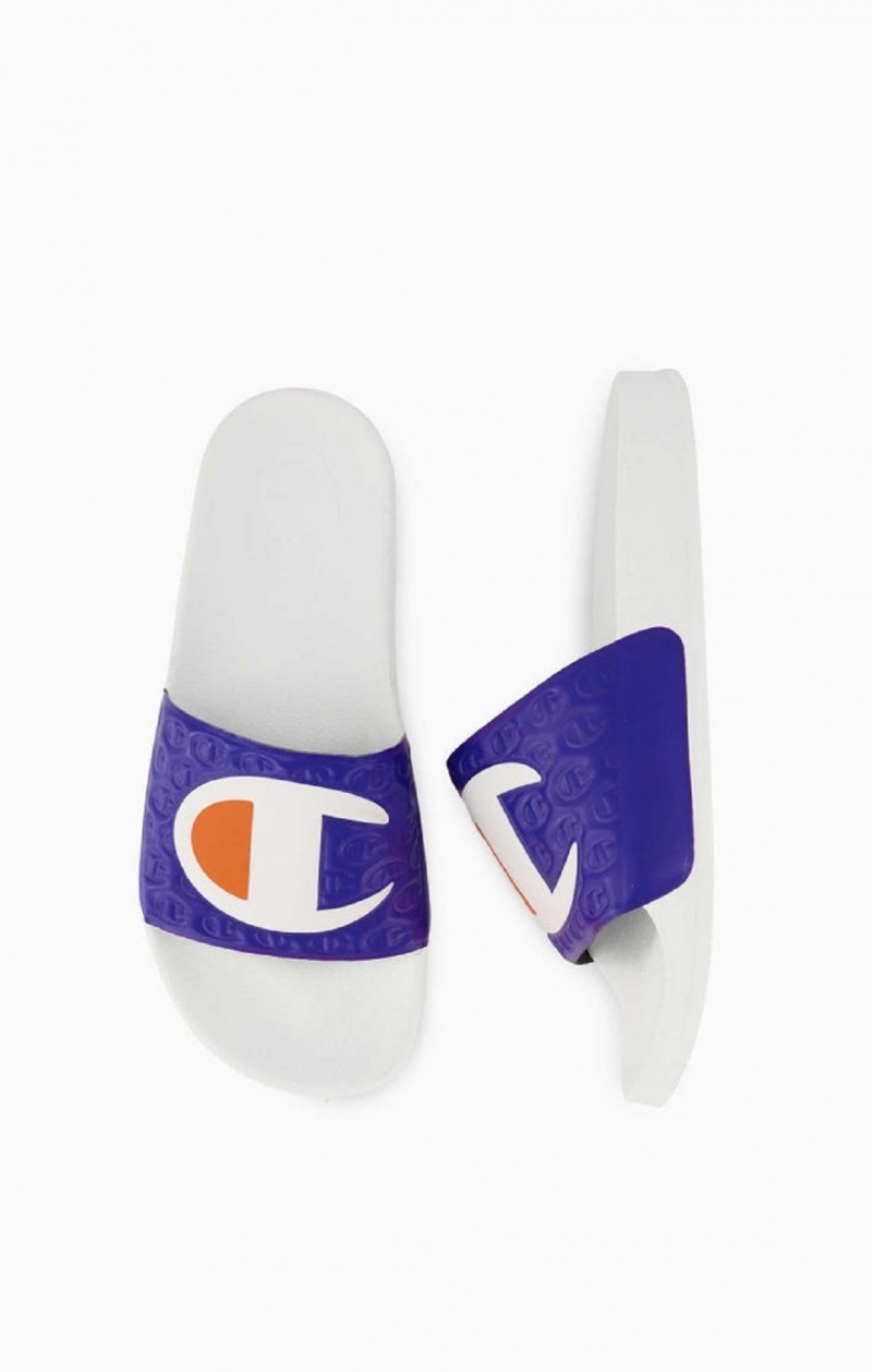 Claquette Champion C Patch Pool Slides Homme Blanche | 8160-UYQDR