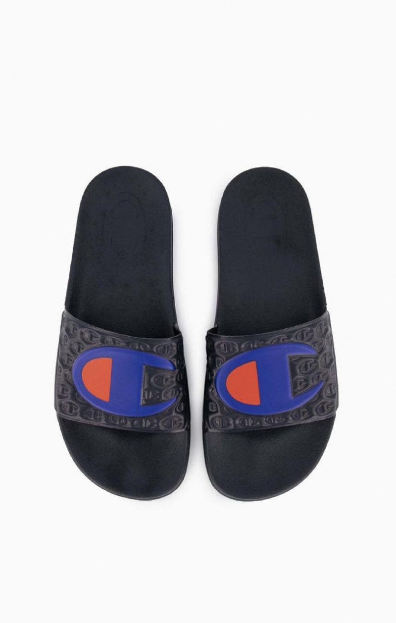 Claquette Champion C Patch Pool Slides Homme Bleu Foncé | 7013-FHUOI