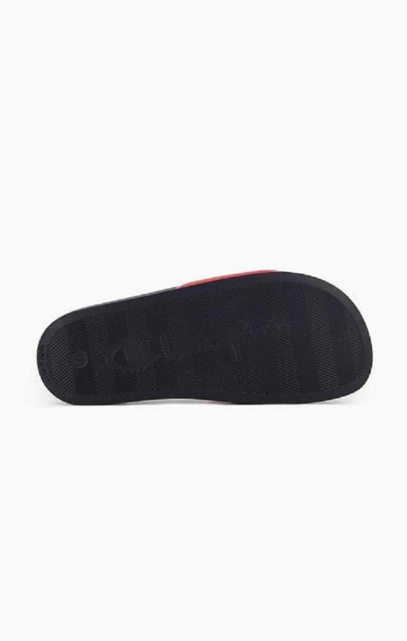 Claquette Champion Script Logo Pool Slides Homme Rouge Noir | 6745-KUNOV