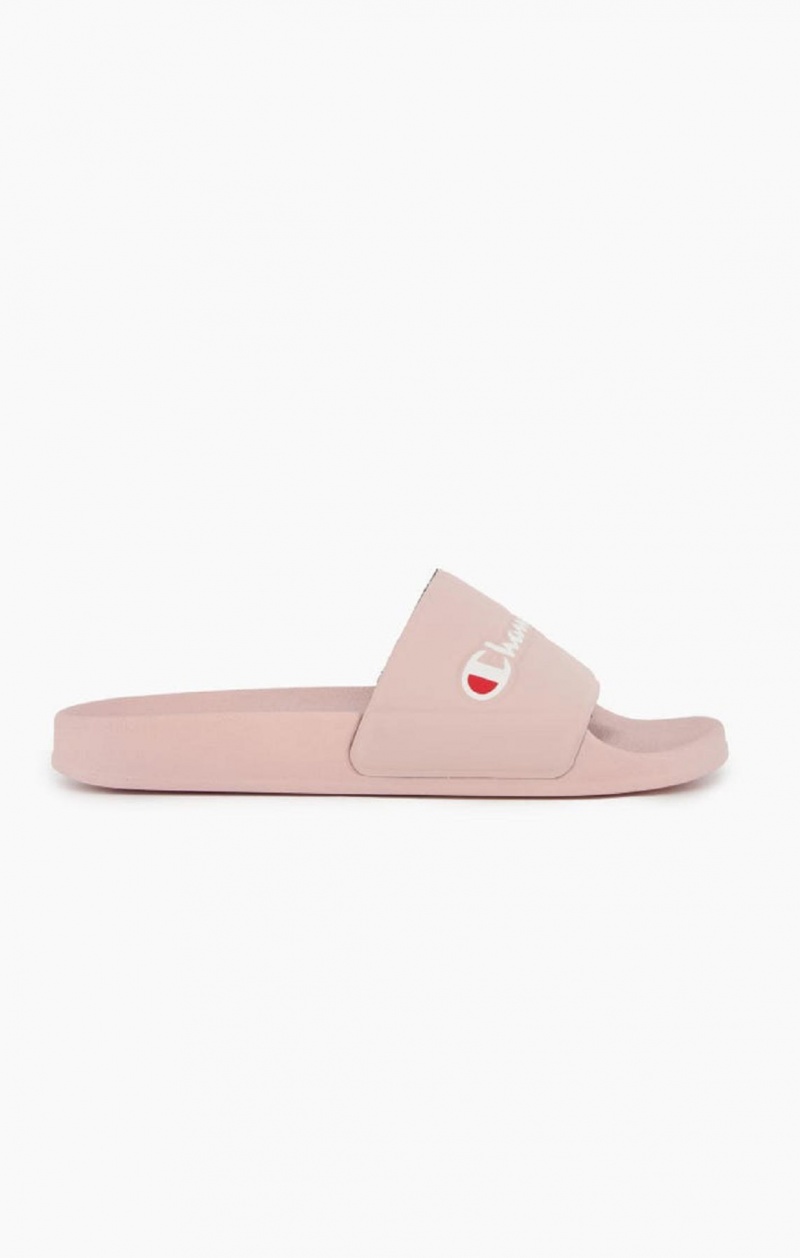 Claquette Champion Script Logo Pool Slides Femme Rose | 4723-IQSJU