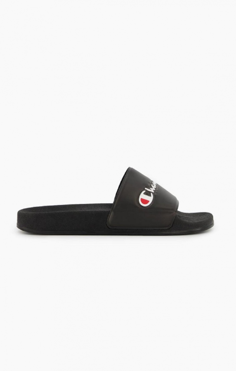 Claquette Champion Script Logo Pool Slides Femme Noir | 7480-CLBKH