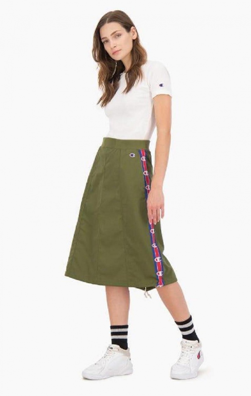 Jupes Champion Logo Tape Utility Midi Skirt Femme Vert Olive Vert | 9746-DZBYG