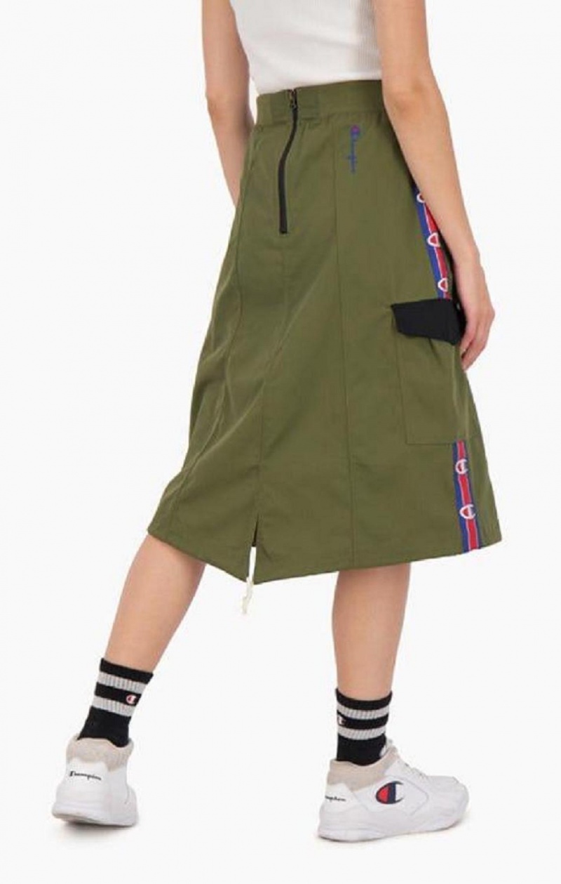 Jupes Champion Logo Tape Utility Midi Skirt Femme Vert Olive Vert | 9746-DZBYG