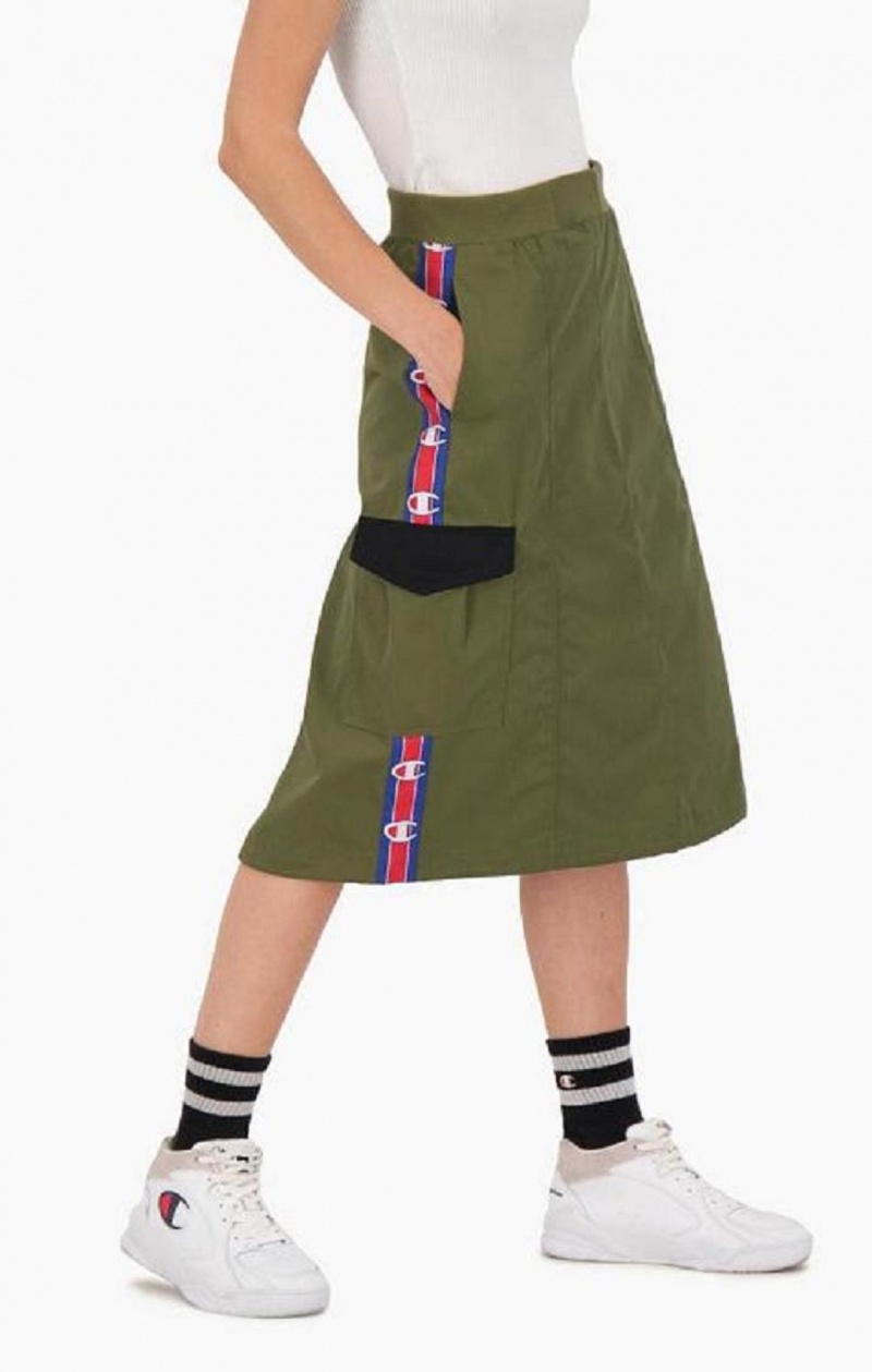 Jupes Champion Logo Tape Utility Midi Skirt Femme Vert Olive Vert | 9746-DZBYG