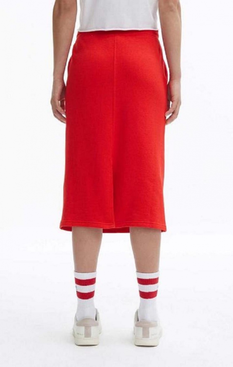 Jupes Champion Split Back Reverse Weave Midi Skirt Femme Rouge | 5608-ZLWCD