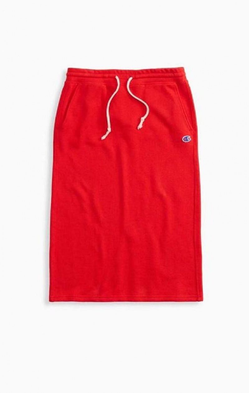 Jupes Champion Split Back Reverse Weave Midi Skirt Femme Rouge | 5608-ZLWCD