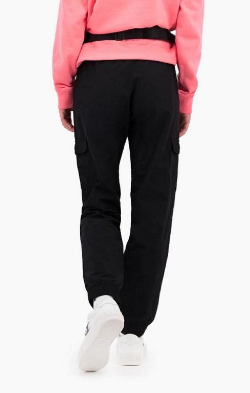 Pantalon Jogger Champion C Logo Cargo Trousers Femme Noir | 9260-SZTNH