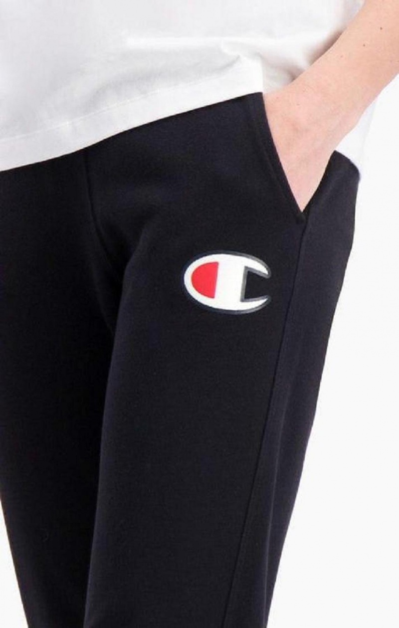 Pantalon Jogger Champion C Logo Nervuré Cuffed Joggers Femme Noir | 2341-XROCF