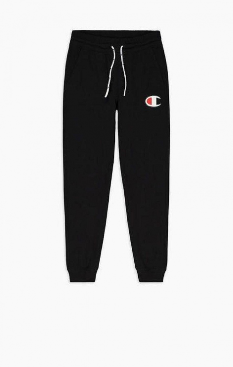 Pantalon Jogger Champion C Logo Nervuré Cuffed Joggers Femme Noir | 2341-XROCF