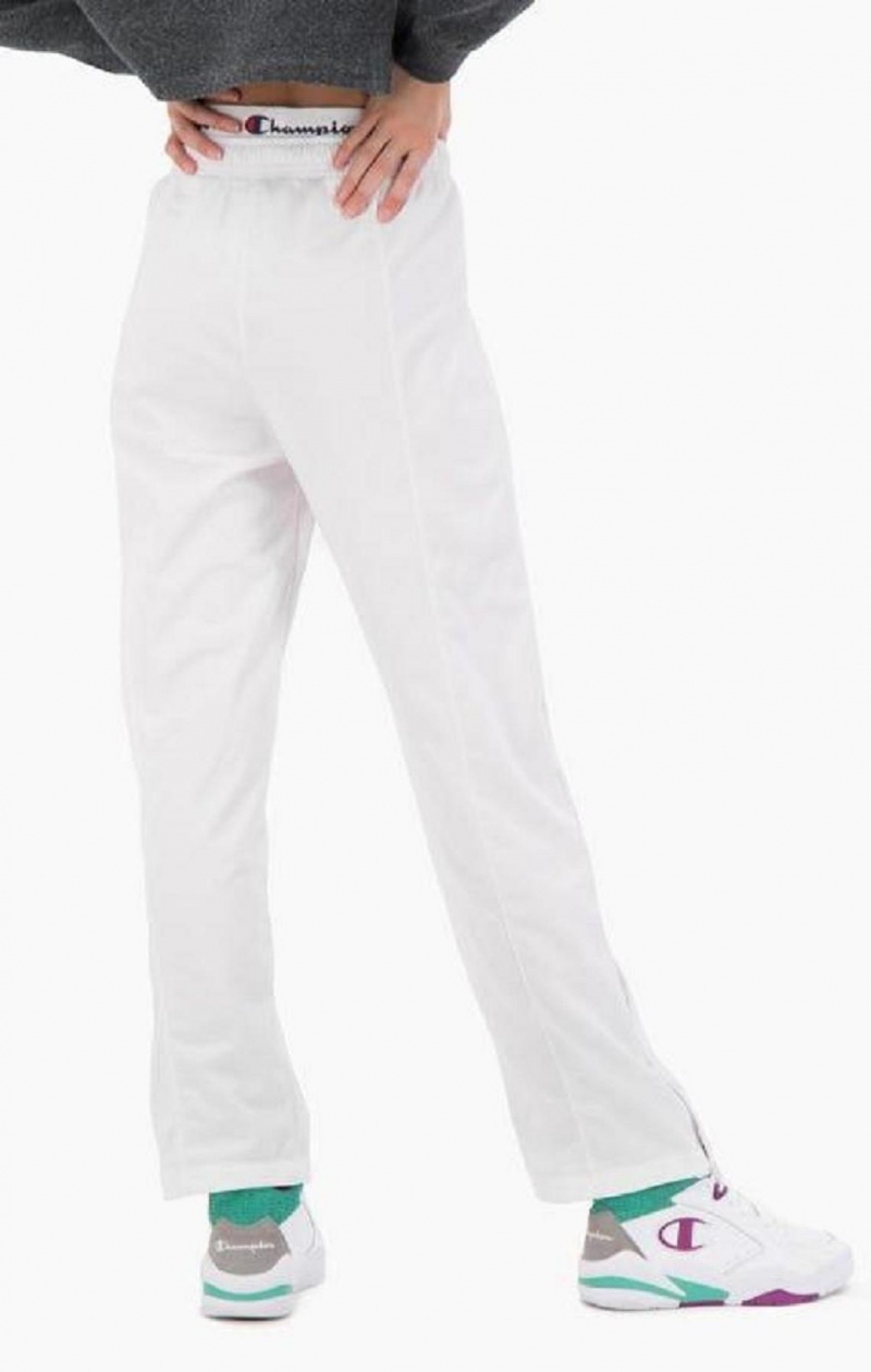 Pantalon Jogger Champion Double Waistband Popper Piste Pants Femme Blanche | 5102-PELNA