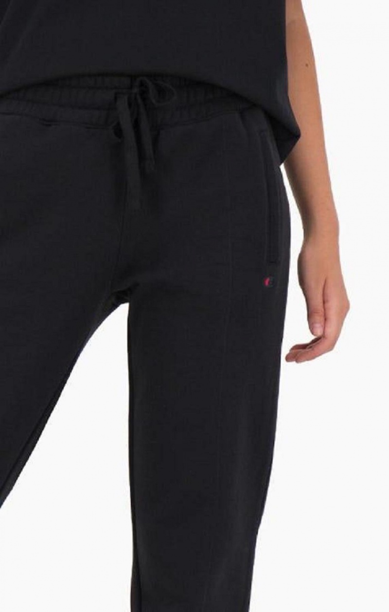 Pantalon Jogger Champion Droit Leg Coton Fleece Joggers Femme Noir | 9083-KVLMY