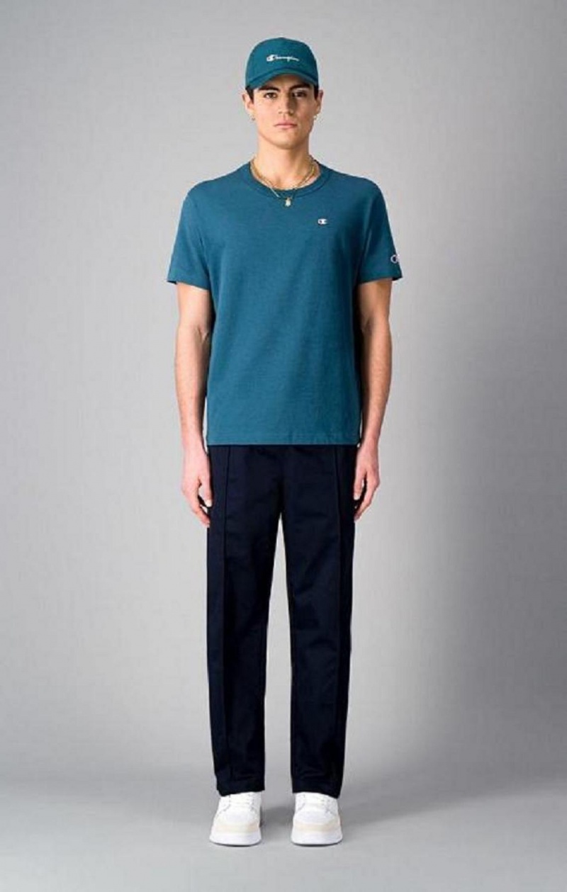 Pantalon Jogger Champion Droit Leg Front Seam Woven Trousers Homme Bleu Foncé | 1948-JYSRN