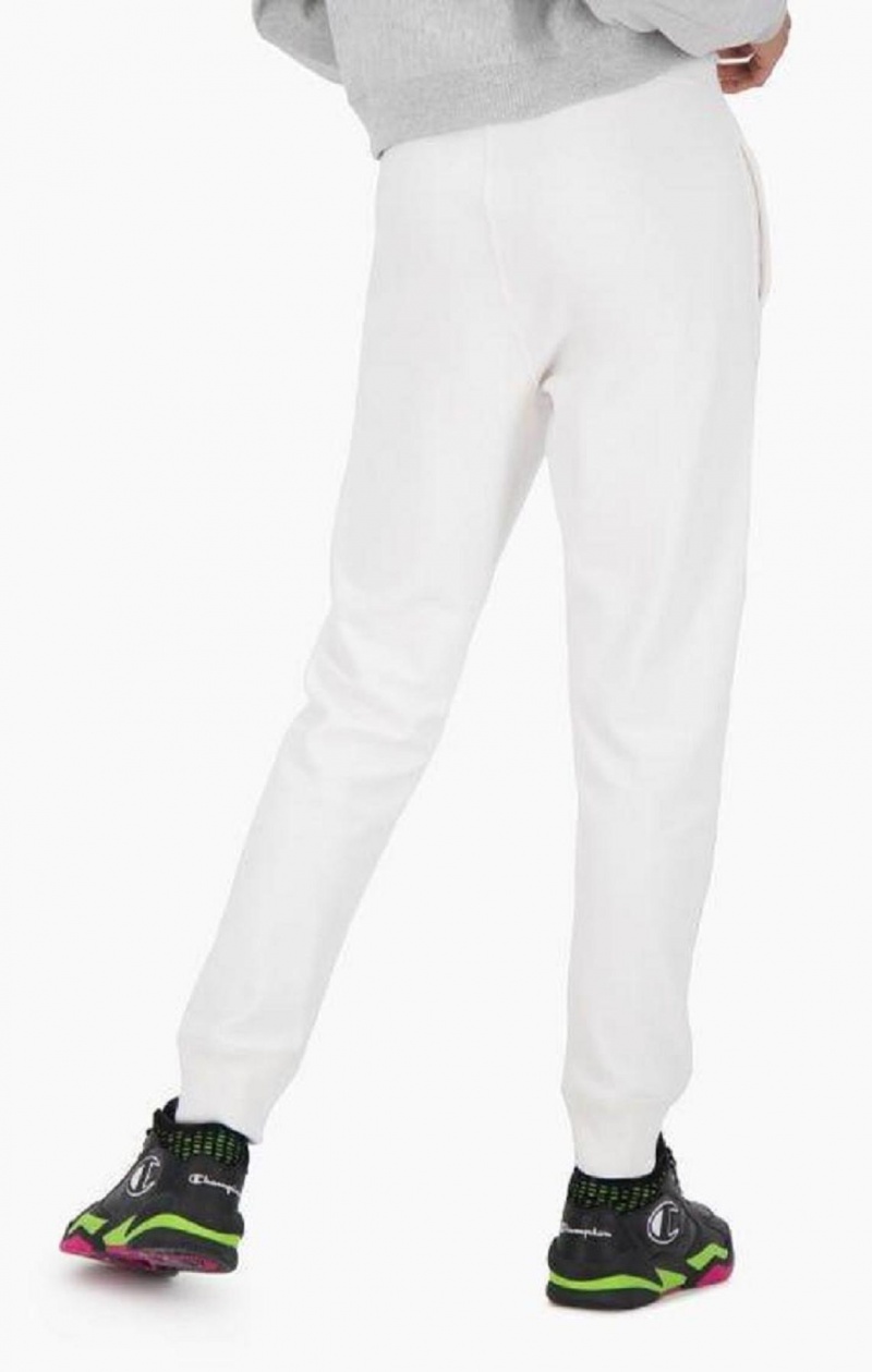 Pantalon Jogger Champion Nervuré Cuffed Stretch Reverse Weave Joggers Femme Blanche | 6589-QUOGP