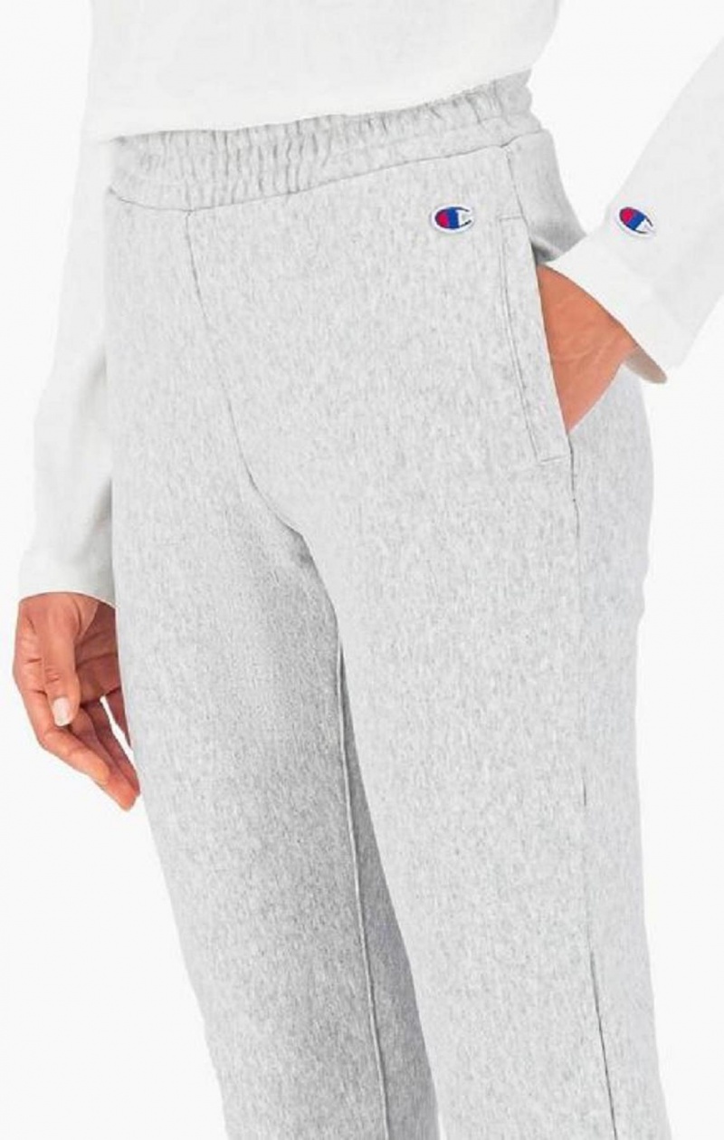 Pantalon Jogger Champion Nervuré Cuffed Stretch Reverse Weave Joggers Femme Grise Clair | 5946-ABEMX