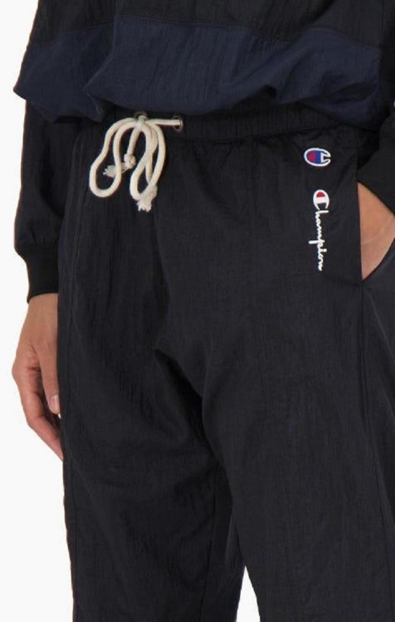 Pantalon Jogger Champion Panel Detail Cuffed Piste Pants Femme Noir | 1243-HYAJU