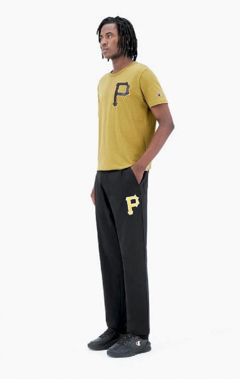 Pantalon Jogger Champion Pittsburgh MLB Droit Hem Woven Trousers Homme Noir | 0294-YRJSI