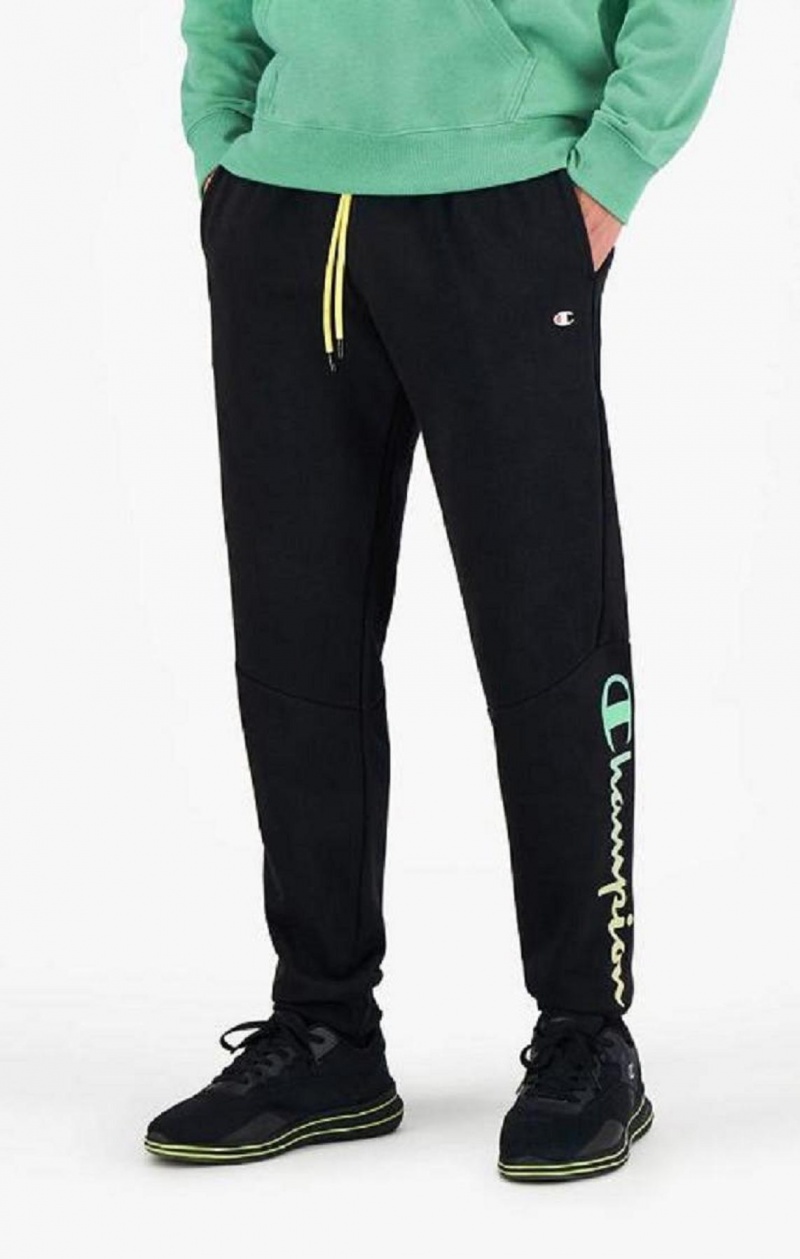 Pantalon Jogger Champion Rainbow Script Logo Sweatpants Homme Noir | 3068-ISBFM