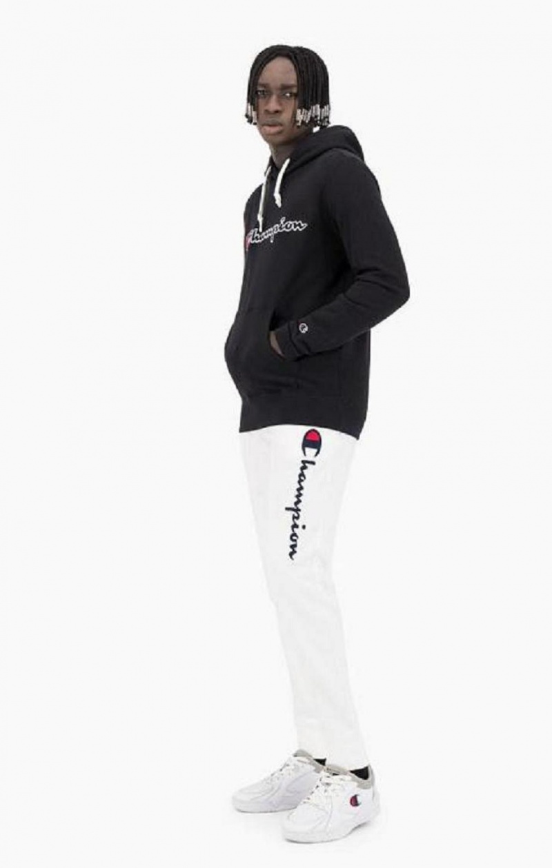 Pantalon Jogger Champion Satin Stitch Script Logo Fleece Joggers Homme Blanche | 6279-CEZKG