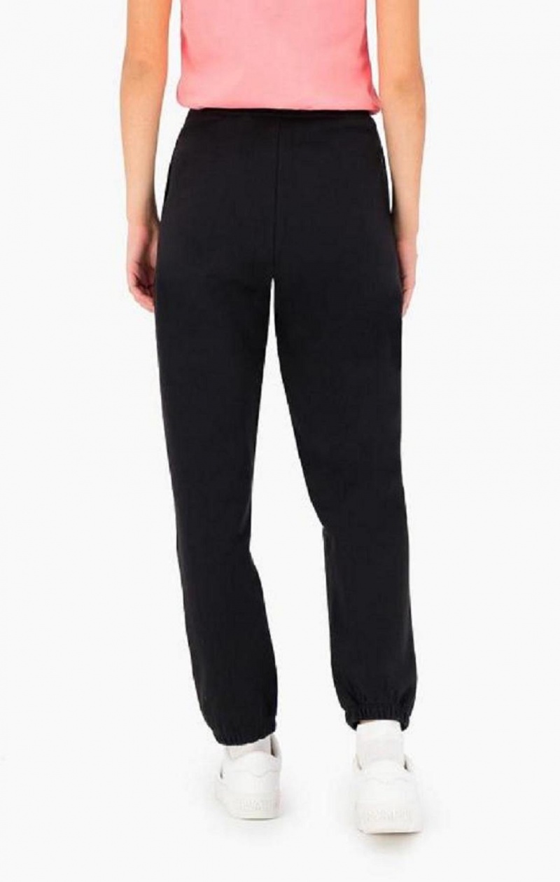 Pantalon Jogger Champion Satin Stitch Script Logo Fleece Joggers Femme Noir | 2358-YTNLM