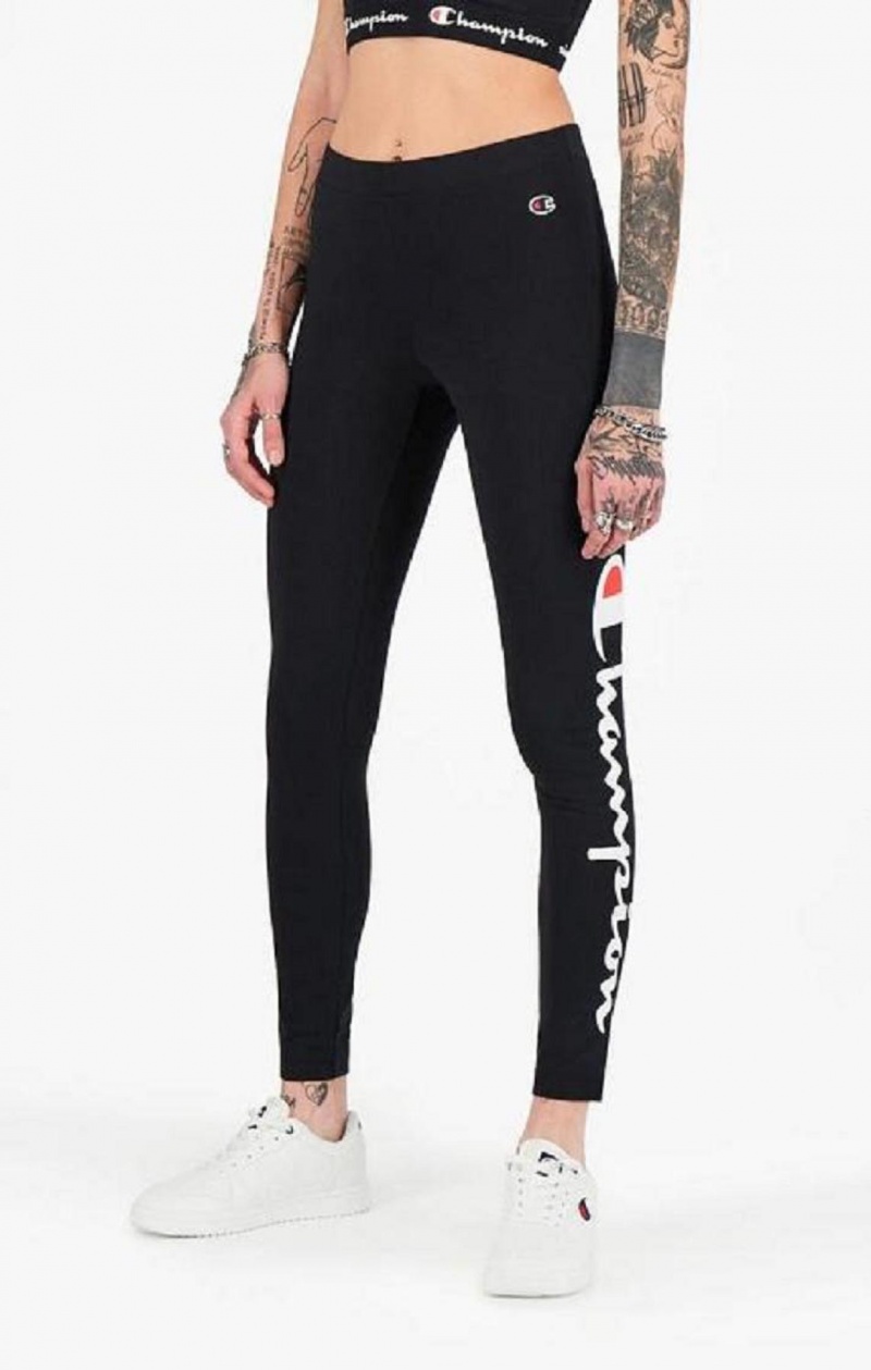 Pantalon Jogger Champion Script Logo 7/8 Leggings Femme Noir | 7250-DVFBC