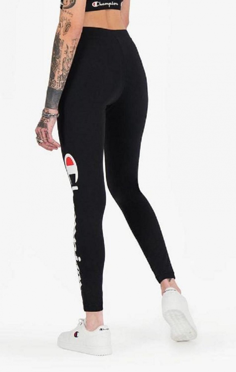 Pantalon Jogger Champion Script Logo 7/8 Leggings Femme Noir | 7250-DVFBC