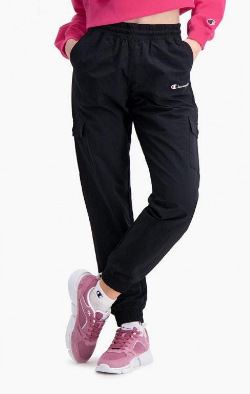 Pantalon Jogger Champion Script Logo Cargo Trousers Femme Noir | 0753-LYUDH