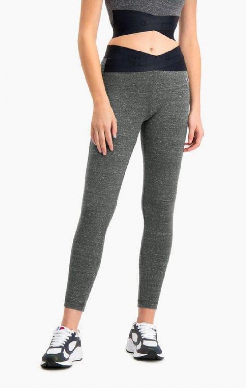 Pantalon Jogger Champion Script Logo Crossover Course Leggings Femme Grise Foncé | 6829-MVFGQ