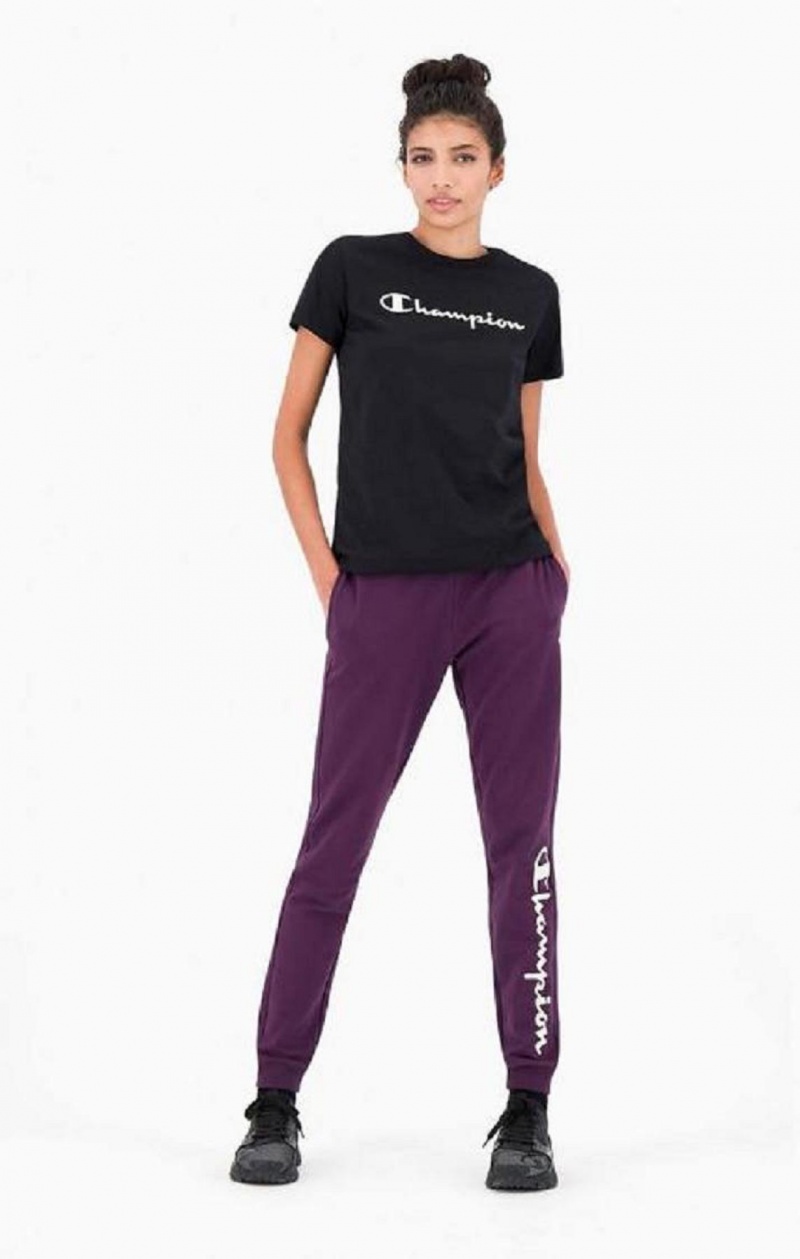 Pantalon Jogger Champion Script Logo Fleece Joggers Femme Violette Foncé | 2094-OATCI