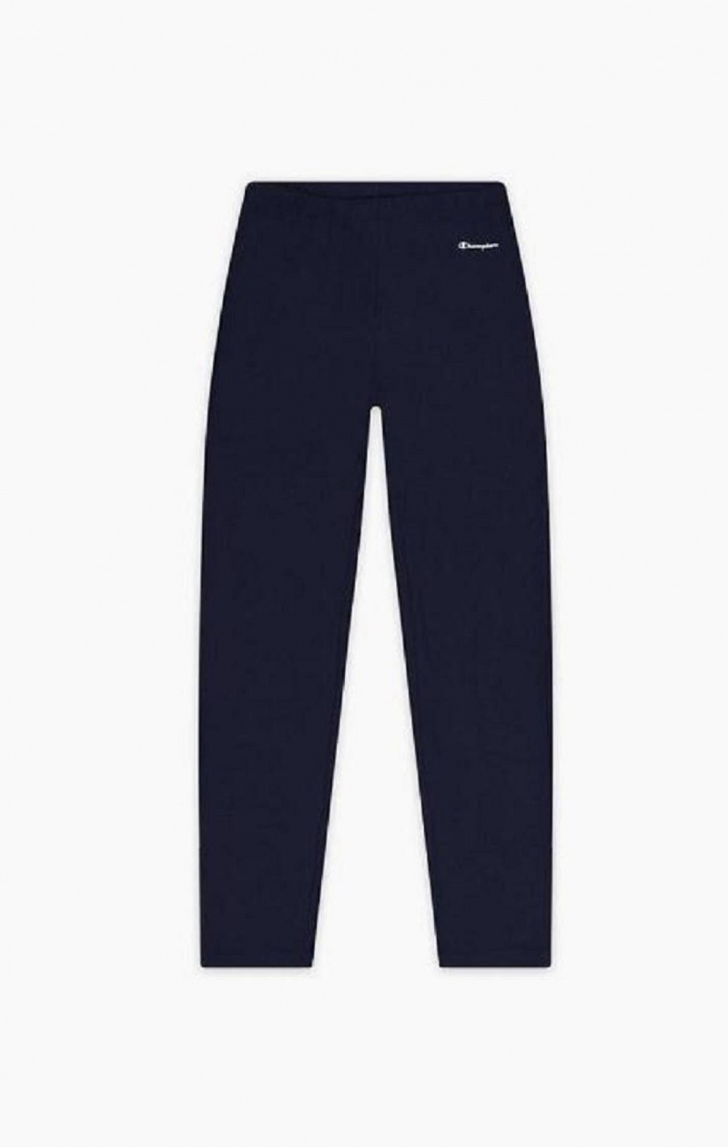 Pantalon Jogger Champion Script Logo Stretch Coton Leggings Femme Bleu Foncé | 2874-DSFNM